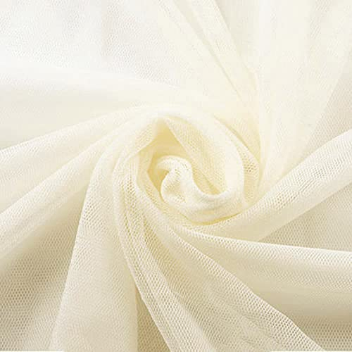 160cm x 5m Tüll Stoff Tüllband Tüll Dekostoff für Hochzeit Geburtstag Weihnachten Fest Kommunion Party Deko,Nähen von Brautschleiern Hochzeitskleid Tischläufer Tutu Röcken Geschenk-Schleife, Beige