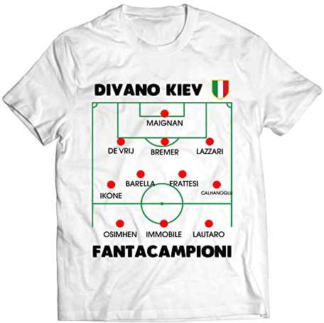 Colorfamily Maglietta Fantacalcio Personalizzabile Formazione FantaCampioni d'Italia