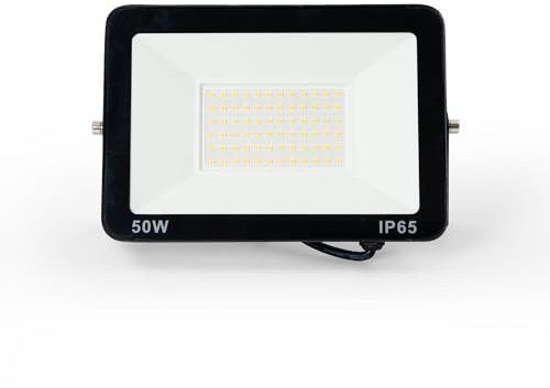 Barcelona LED-Spot, für den Außenbereich, 50 W, IP66, wasserdicht, Floodlight Reflektoren, Projektor, Beleuchtung für den Außenbereich, Gehweg, Terrasse, Garten, 6000 K, Schwarz, 1 Stück