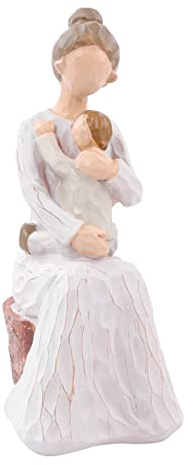 Grandmother & Child Sculpture - Hand Carved Collectible Figurine, Birthday Gift, Christmas & Mothers Day Gift, Decorative Ornament to Show Love & Gratitude