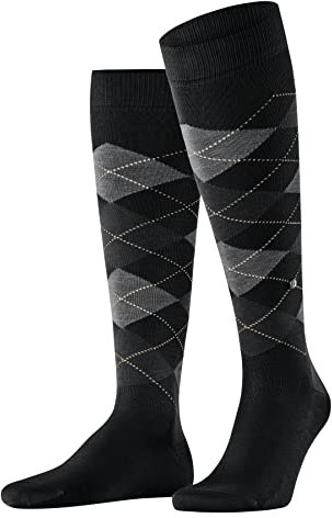 Burlington Herren Kniestrümpfe Manchester M Kh Baumwolle lang gemustert 1 Paar, Schwarz Black 3000, 40-46