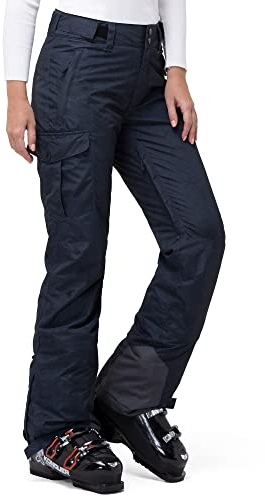 33,000ft Damen Skihose Outdoorhose Wasserdicht Winddichte Softshellhose Warme Gefütterte Thermohose Wanderhose Winter Ski Pants Women Schwarzer Pfeil L