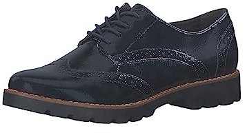 Jana Damen Schnürschuhe Oxford Lack Weite H Mehrweite, Blau (Navy Patent), 37 EU