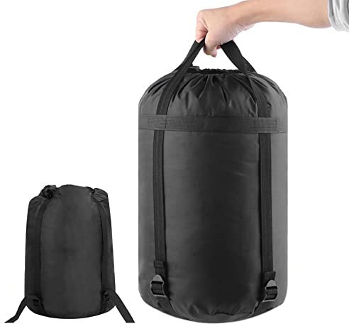 YINXN Ultra 46L Lightweight Waterproof Compression Stuff Sack for Sleeping Bag - Large Capacity Compact Nylon Storage Bag for Camping, Hiking, Backpacking Gear, Black