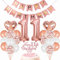 Conruich Geburtstagsdeko 11 Jahre Mädchen, Luftballon 11. Geburtstag Deko, Rosegold Tortendeko Geburtstag 11. Mädchen, Ballon 11 Geburtstag Mädchen, Happy Birthday Banner Deko 11 Geburtstag Mädchen