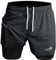 Short de Course 2 en 1 pour Hommes Short de Sport Short d'entraînement pour Marathon en extérieur Noir 2XL