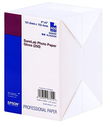 EPSON SureLab Fotopapier glänzend (Vorderseite) 250 g für D500/D1000 – 10 x 15 cm – 400 Blatt