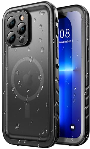 SPORTLINK für iPhone 13 Pro Max Wasserdicht Hülle - 360 Grad Outdoor Schutzhülle kameraschutz Displayschutz[ mit MagSafe][IP68 Waterproof] [6FT Stoßfeste Hard Case ] Magnetisch handyhülle Schwarz