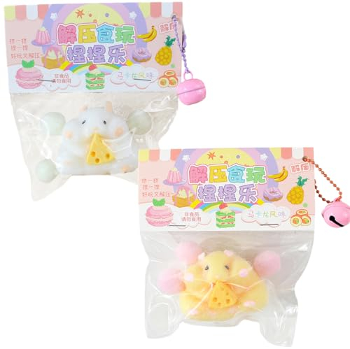 Bimhayuu Anti Stress Hübsches Hamster Spielzeug Langsam Aufsteigend Zappelspielzeug Dekompressionsspielzeug Für Kinder, Geburtstagsgschenk Zappelspielzeug (2 PCS)