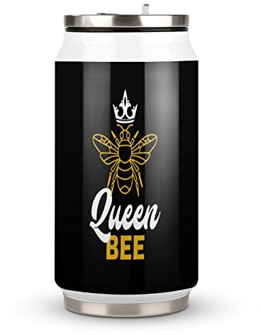 Queen Bee Travel Mug with Lid Cup Insulated Tumbler Water Bottle Tea Cup For Women Men