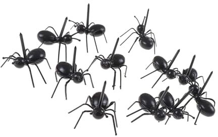 Hormigas palillos de dientes para alimentos, frutas, decoración en forma de hormiga, tenedores, aperitivos, postres, pasteles, vajilla para el hogar, fiesta, cena, fruta, 12 unidades