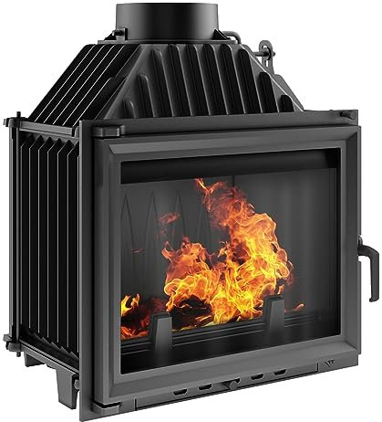 KRATKI Kamineinsatz Holzofen Gusseisen Maja 8kW BImSchV 2 Wirkungsgrad 80% Kamineinsätze Holz Leistungsbereich 3-10kW mit Türfeder