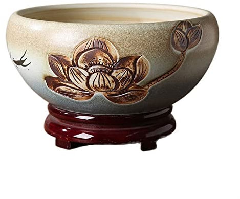 Pots de Fleurs Pot de Fleurs D'intérieur Conteneur de plantes Pot de fleur en céramique trou sans fond plantes hydroponiques ornements simples Pot de fleur de Lotus réservoir de poisson Pots d'extérie