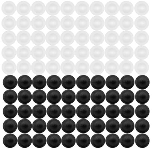 100 Pezzi Rotondi Coprivite in Plastica, Nero e Bianco Tappi a Vite per Viti a Croce, Tappi di Copertura a Scatto, Adatti per il Montaggio a Parete