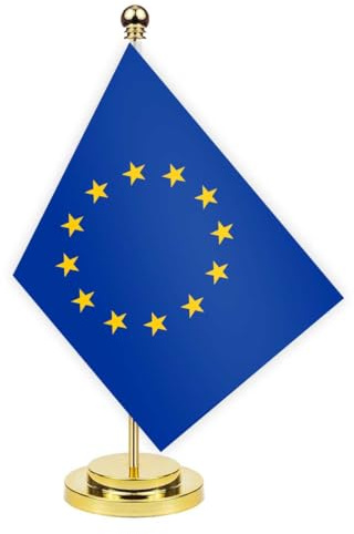 Europäische Union Schreibtisch Flagge, 30cm großes kleines EU-BürgerEU-Bürger Banner im Freien, winziges Drucken Dekor für Büro Home Tisch desk european union