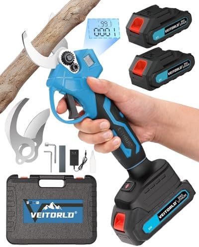 Professionelle Akku-Astschere für Makita 18V Akku, 30mm Schnittkraft, Bürstenloser Motor, Elektrische Bypass-Gartenschere mit Akku 2 x 2000mAh, Ergonomischer Griff
