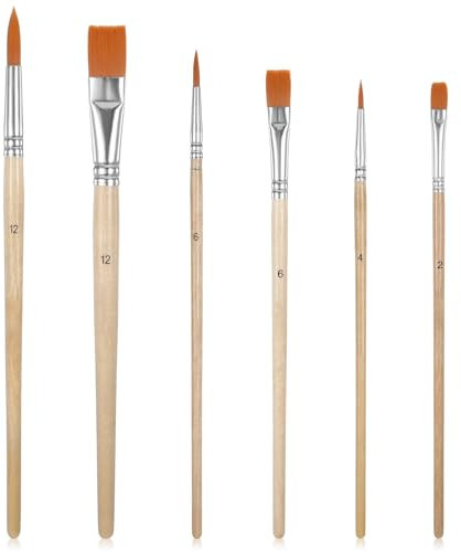 Bewudy Lot de 6 pinceaux de peinture pour gâteaux, de qualité alimentaire pour la cuisine, le badigeonnage, la décoration de gâteaux pour dépoussiérer, paillettes comestibles, couleur comestible pour