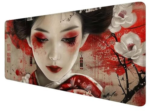 Tapis de Souris Gamer Japon Tapis de Souris XXL 1500x800x3mm Tapis Souris Femme Mperméable Tapis de Bureau Base en Caoutchouc Antidérapante Tapis de Souris, Tapis Clavier Fourniture Bureau D-237