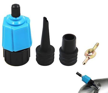 Hezhou Aufblasbarer Pumpenadapter Aufblasbarer Luftventilkonverter mit 2 Ventilspitzen und Ventilschlüssel Universeller Adapter für Luftmatratzen,Schwimmringe und aufblasbares Schwimmbad