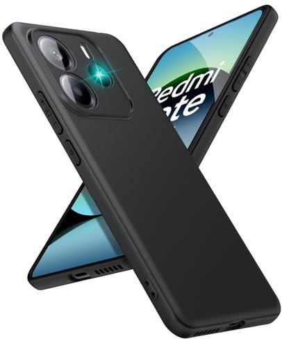 SineOrdo Xiaomi Redmi Note 14 4G Hülle,Handyhülle für Xiaomi Redmi Note 14 4G Schutzhülle Dünn Hüllen Silikon TPU Sturzfest Weiches Case Matte - Schwarz