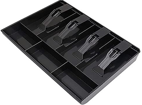 Cpolebev Registrier Kassen Schublade - Bargeld Tablett für 4 Scheine / 3 MüNzen Registrier Kassen Einlage, 12,6 X 9,6 X 1,4
