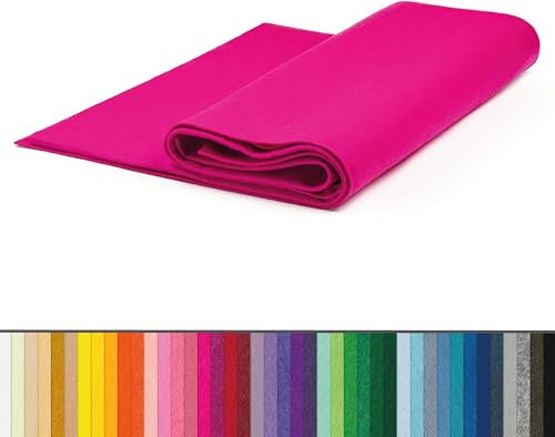 Fieltro Por Metros, Ancho 90 Ctrs, Manualidades, Costura, Disfraces, Decoración. (Fucsia, 1 Metro)