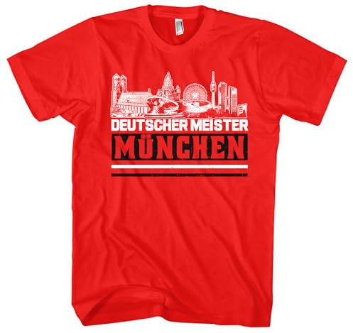 München Meister Herren T-Shirt | Shirt Sport Fussball Ultra Skyline Fanartikel Trikot | M1