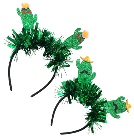 WEKADRIN Kaktus Stirnband Paar 2 Stück Grünes Cartoon Haar Accessoire Für Party Bühnenauftritt