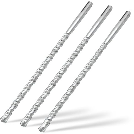 Lot de 3 Foret SDS Plus 10mm x 300mm,avec 4 taillants en carbure et double vis,pour pierre naturelle,béton