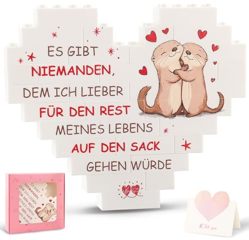 Romantisches Präsent für Freundin oder Freund, Lustige Herz-Deko für Paare | ideal zum Jahrestag, Hochzeitstag, Valentinstag oder als schöne Überraschung zu Weihnachten für Männer und Frauen