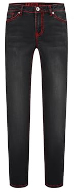 SOCCX Damen Jeans RO:My Regular Fit | Bequeme Stretch Denim mit geradem Bein, mittlerer Bundhöhe & formstabilem Alltag, Büro & City-Looks | Black Used, 32, 32