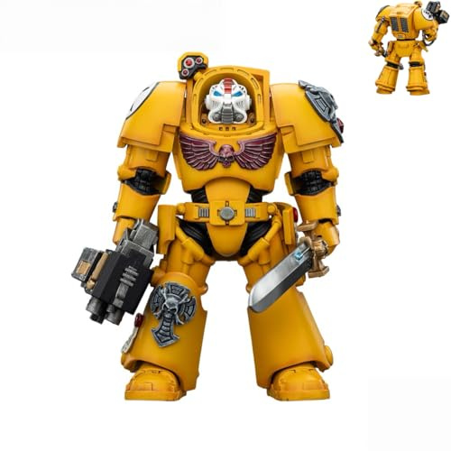 JOYTOY Warhammer 40.000 Imperial Fists Terminator 1 with Power Sword and Storm Bolter Hochdetaillierte Gelenkfigur Actionfigur – Sammlerstück Geburtstage!