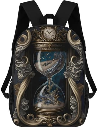 sinyumoney Hourglass of Time Schulrucksack, Tagesrucksack, Business-Rucksack, Wasserabweisende Schultasche – Perfekt Für Reisen, Arbeit Und Den Täglichen Gebrauch 17inch