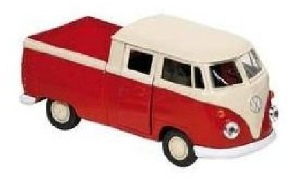 Unbekannt Volkswagen T1 DoKa Pickup rot Pritsche VW Bulli 1:38 Modellauto Welly 12186