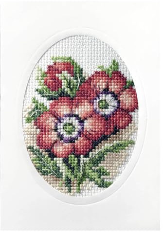 Orchidea Anemones Card Cross Stitch Kit