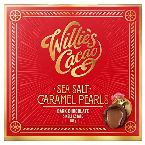 Willie's Cacao Black Pearls Sea Salt Caramel Chocolates 150 g (Pack of 2)