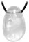 Kaltner Präsente Unisex-collar con colgante de piedras preciosas piedra colgante de cristal de roca de tambor en la correa de piel (30 mm)