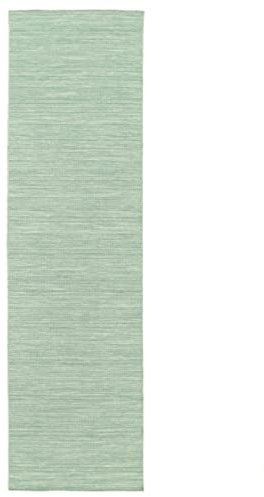 RugVista, Kelim Loom, Teppich, Mittelflor Teppich, 80 x 300 cm, Läufer, Moderner Kelim Teppich, Wolle, Flur, Schlafzimmer, Küche, Wohnzimmer, Mint Grün, Lindgrün