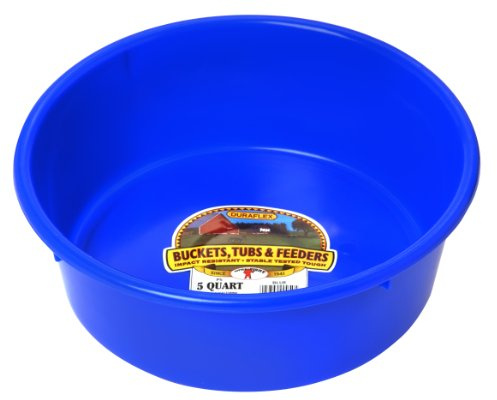 Little Giant® Plastic Utility Pan | Feed Pan | Durable & Versatile Livestock Feeding Bucket | Made in USA | 5 Quart | Blue
