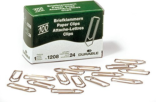 DURABLE Hunke & Jochheim Briefklammer, Metall, 32 mm, verkupfert, Schachtel mit 100 Stück
