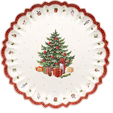 Villeroy & Boch Toy's Delight Runde Servierschale, Premium Porzellan, Weiß/Rot, groß