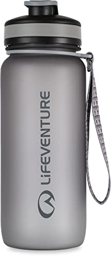 Lifeventure 650ml Tritan Water Bottle for Fitness, Hiking, Camping, Outdoor Sports, Made From BPA-Free Material, Leak-Proof, Flip-Top Lid, With Handle, Graphite