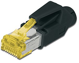 DIGITUS RJ45 Cat 6A Network Connector - 1 piece Hirose TM31 - Cat6A Crimp Connector Shielded - For network cables, patch cables, Ethernet cables - 10GBase-T - 8P8C - AWG 27/7 to AWG 24/7