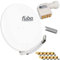 FUBA 85cm für 8 Teilnehmer (Direktanschluss) Digital SAT Anlage DAA850W + Octo LNB weiß 0,1dB Full HDTV 4K 3D + 16 Vergoldete F-Stecker und F- Montageschlüssel gratis dazu