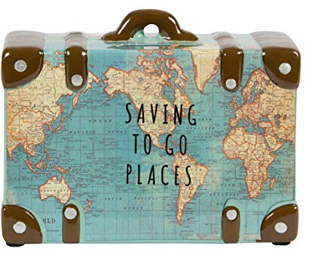 Sass & Belle Saving to Go Places Vintage Map Money Bank