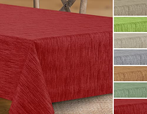 Wachstuchtischdecke rund oval eckig, Georginias Tischdecke abwischbar, Farbe und Größe wählbar (Eckig 200x140 cm Rot)