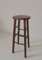 Woodshop Hocker Stuhl Holz massiv Sitz Holz rund Höhe 80 cm Farbe Walnuss Pub