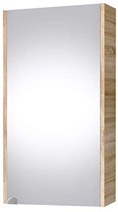 Planetmöbel Armoire miroir 40 cm pour salle de bain et WC (chêne Sonoma)