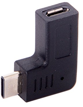 Cablecc USB-C Type-C Male to Micro USB 2.0 5Pin Female Data Adapter 90 Degree Angled Type