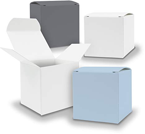 itenga Schachteln V13 24x Würfel 5cm gemischt Grau Weiss Eisblau Nordic Boxen zum Basteln